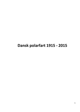 Dansk Polarfart 1915 - 2015