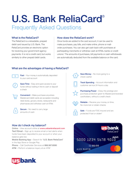 U.S. Bank Reliacard® Frequently Asked Questions