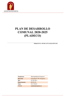 Plan De Desarrollo Comunal 2020-2025 (Pladeco)