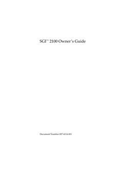 SGI™ 2100 Owner's Guide