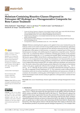Holmium-Containing Bioactive Glasses Dispersed in Poloxamer 407 Hydrogel As a Theragenerative Composite for Bone Cancer Treatment