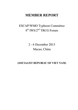 Member Report: Vietnam