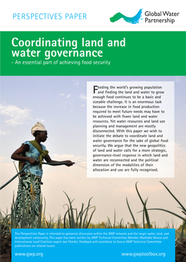 Coordinating Land and Water Governance - an Essential Part of Achieving Food Security