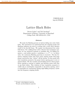Lattice Black Holes