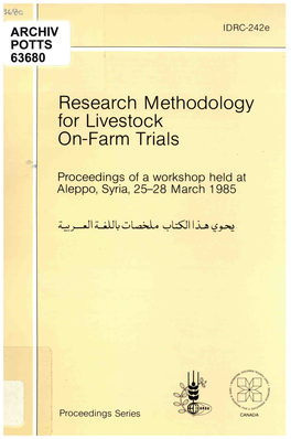 Research Methodology for Livestock On-Farm Trials