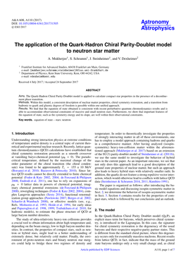 The Application of the Quark-Hadron Chiral Parity-Doublet Model to Neutron Star Matter A