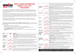 Road Closure Information Sunday 2 July 2017 Plan Ahead