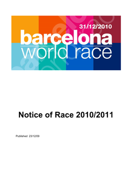 Notice of Race 2010/2011