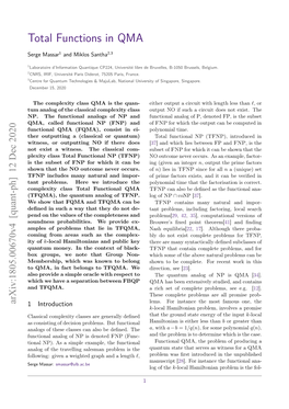 Total Functions in QMA