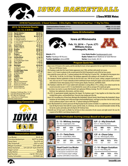 IOWA BASKETBALL @Iowawbb Notes