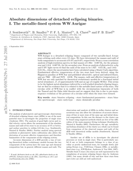 Absolute Dimensions of Detached Eclipsing Binaries. I. the Metallic