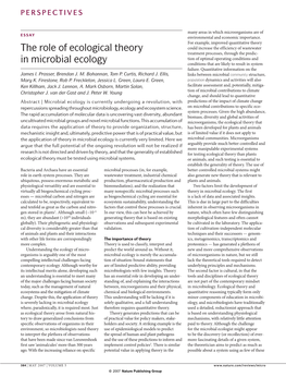 The Role of Ecological Theory in Microbial Ecology