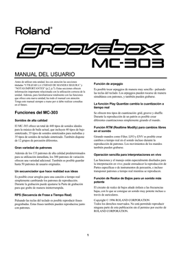 MANUAL DEL USUARIO MC-303 Texto Correspondiente a La Página 73 (Capítulo 11