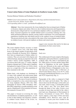 Conservation Status of Asian Elephants in Southern Assam, India