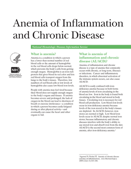 Anemia of Inflammation and Chronic Disease