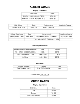 Albert Adabe Chris Bates