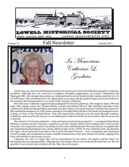 In Memoriam Catherine L. Goodwin