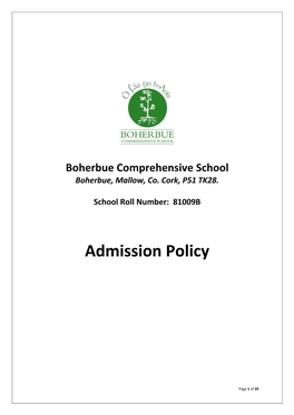 Admission Policy