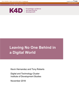Leaving No One Behind in a Digital World