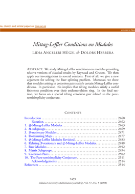 Mittag-Leffler Conditions on Modules