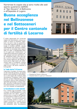 Buona Accoglienza Nel Bellinzonese E Nel Sottoceneri Per Il Centro Cantonale Di Fertilità Di Locarno