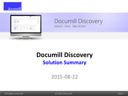 Documill Discovery Search - Find - Take Action
