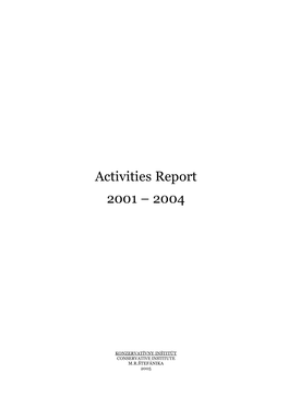 Activities Report 2001 – 2004