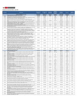 Proyectos De Inversión Pública - Julio 2021