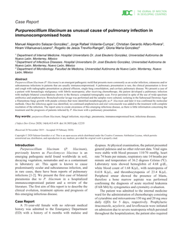 Case Report Purpureocillium Lilacinum As Unusual Cause Of