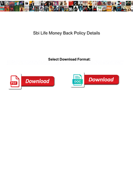 Sbi Life Money Back Policy Details