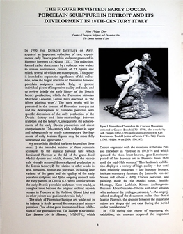 The Figure Revisited: Early Doccia Porcelain Sculpture in Detroit and Its Development in 18Th-Century Italy