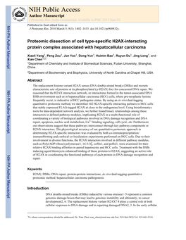 NIH Public Access Author Manuscript J Proteome Res