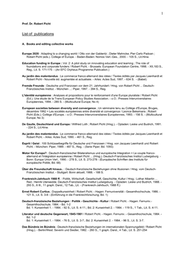 1 List of Publications