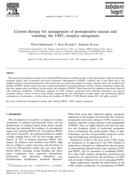 The 5-HT3 Receptor Antagonists