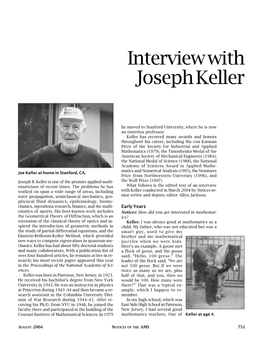 Interview with Joseph Keller