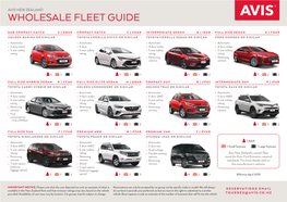 Avis NZ Wholesale Fleet Guide