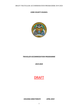 Cork County Council Traveller Accommodation Programme 2019-2024 Housing Directorate April 2019