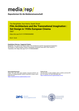 Film Architecture and the Transnational Imagination : Set Design in 1930S European Cinema 2007
