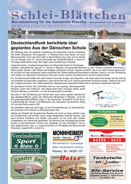 Deutschlandfunk Berichtete Über Geplantes Aus Der Dänischen Schule