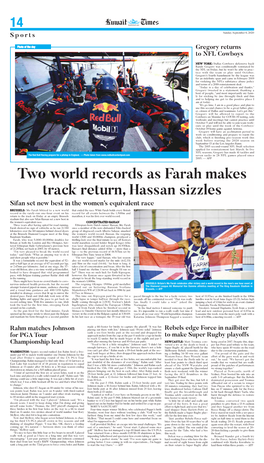 Two World Records As Farah Makes Track Return, Hassan Sizzles