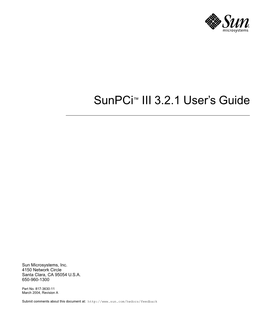 Sunpci III 3.2.1 User's Guide