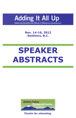 Speaker Abstracts