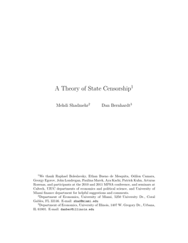 A Theory of State Censorship1