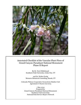 Annotated Checklist of the Vascular Plant Flora of Grand Canyon-Parashant National Monument Phase II Report