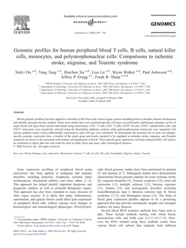 Genomic Profiles for Human Peripheral Blood T Cells, B Cells