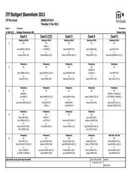 ITF Tournament Planner