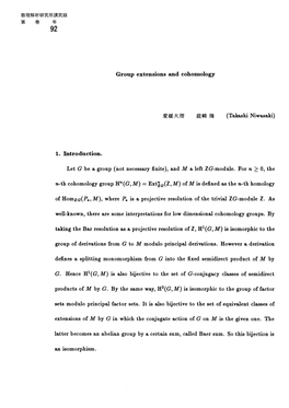 Group Extensions and Cohomology