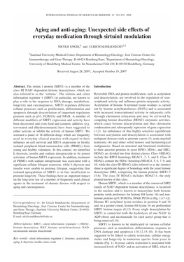 Unexpected Side Effects of Everyday Medication Through Sirtuin1 Modulation