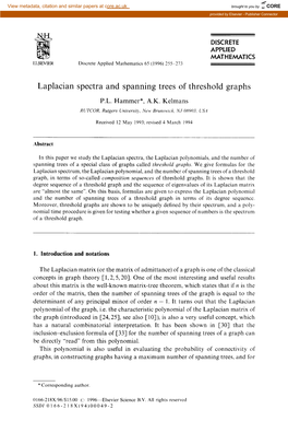 Laplacian Spectra and Spanning Trees of Threshold Graphs