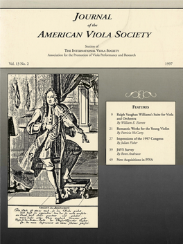 Journal of the American Viola Society Volume 13 No. 2, 1997